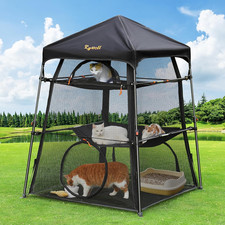 Extra Large Catio Outdoor Cat Enclosure, 3-Tier Spacious Outdoor Cat Tent, Weat