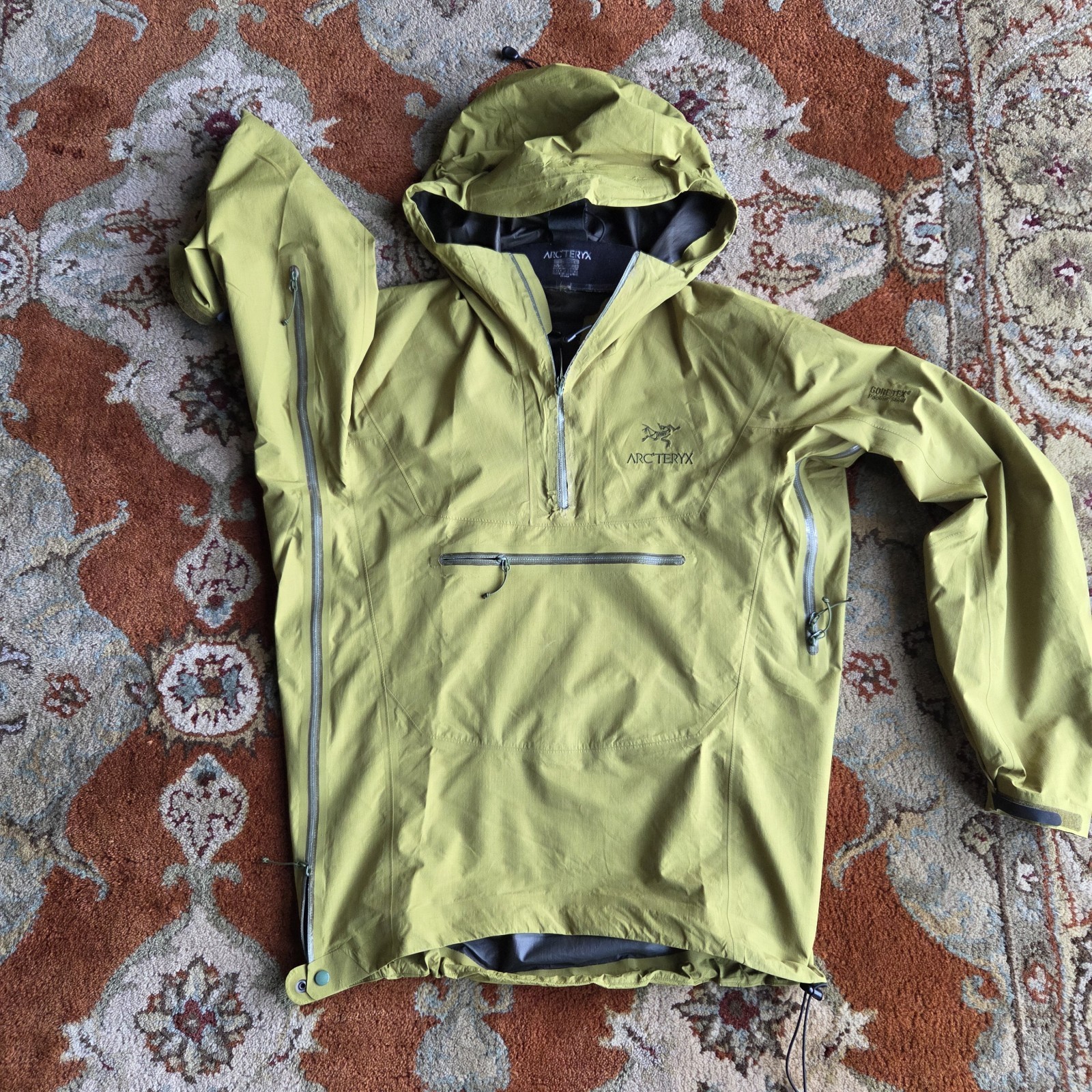 Rare Arcteryx Shell Anorak Jacket  Mens Small Green Waterproof