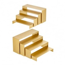 Gonice Display Risers, 8 PCS Gold Cupcake Stand, 4 Sizes Metal Rectangular