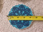 Lot 3 Blue Terquoise Handmade Ceramic Tile Trivet Mandala Plate Made Turkey 7"  — photo 8
