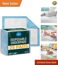 Disposable Underpads 23'' X 36'' 25-Count Incontinence Pads, Chux, Bed Covers...
