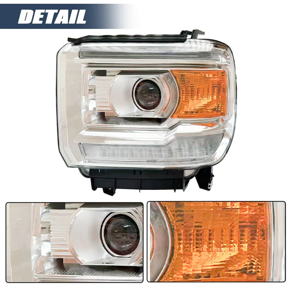 Para GMC Sierra 1500 2014-2015 halógeno con faros proyectores LED DRL-IZQUIERDA + DERECHA Foto 2 de 4