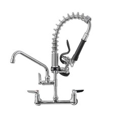 Kitchen Faucet with Pull Down Sprayer, Commercial 8 Inch Center Wall Mount Ki...