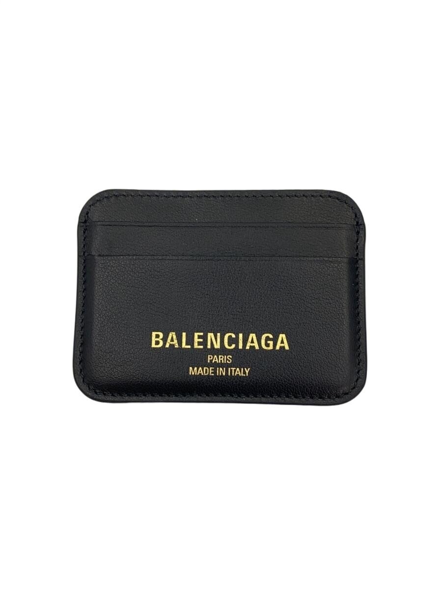 BALENCIAGA Men's Leather Card Case, Black