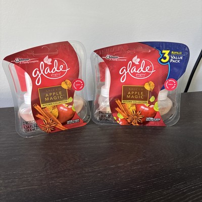 Pack of 5  Glade Plugins Scented Oil Spiced Apple Magic Refills Autumn Collect 
