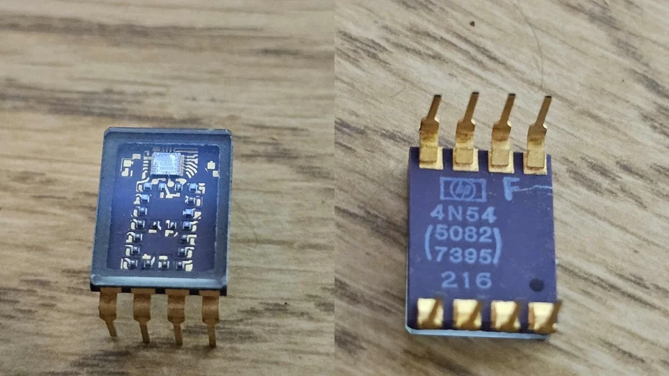Placa de visualización de control optoelectrónico HP cerámica dorada rara 0-9 A-Z con 6x 4N54 Foto 4 de 4