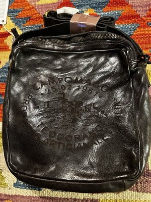 CAMPOMAGGI  BROWN ITALIAN LEATHER  UNISEX CROSSBODY BAG   MAN BAG  (NWT)