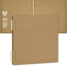 NEW 8"x8" Khaki Scrapbook Photo Picture Album Scrap Book Hardcover  20 Sheets