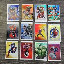 Vintage Marvel Avengers Vending Machine Sticker Complete Set Of 12 Cards