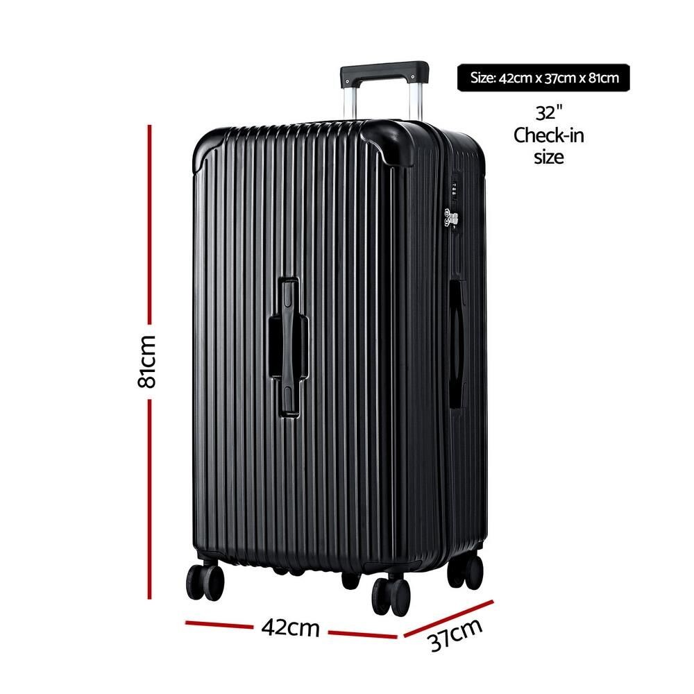 Wanderlite 32" Trunk Luggage Suitcase Travel 5 Wheels Type-C Port TSA Black — image 2