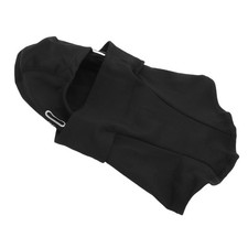 A Solid Black Balaclava-style Face Cover For Helmet Compatibility During Winter