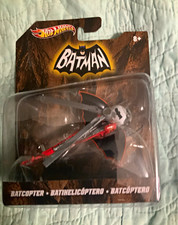 Hot Wheels Batman Batcopter Diecast Helicopter Black Red Gray 1 50