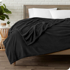 King Microfiber Sheet Set  Plush Fleece Blanket Bundle - Black