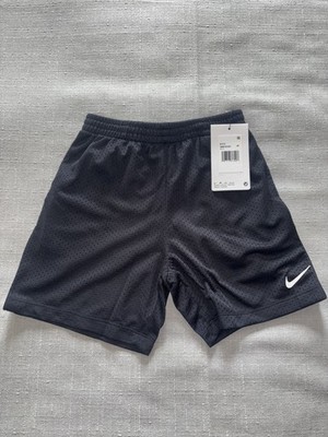 Nike Boy's Mesh Shorts Essential Black Size 4T Dri-Fit Swoosh Logo