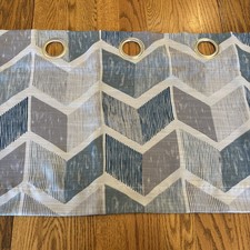 16x54 Window Valance Curtain Blue Geometric Design Silver Grommets