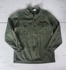 Vintage U.S. Army Shirt Mens Large 15.5x33 Green OG-107 Cotton Sateen 60s-70s