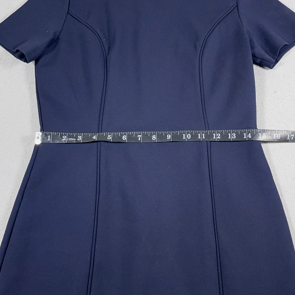 Vestido Vaina Brooks Brothers Mujer 6 Azul Marino Manga Corta Elastizado Forrado Trabajo Oficina Foto 4 de 4