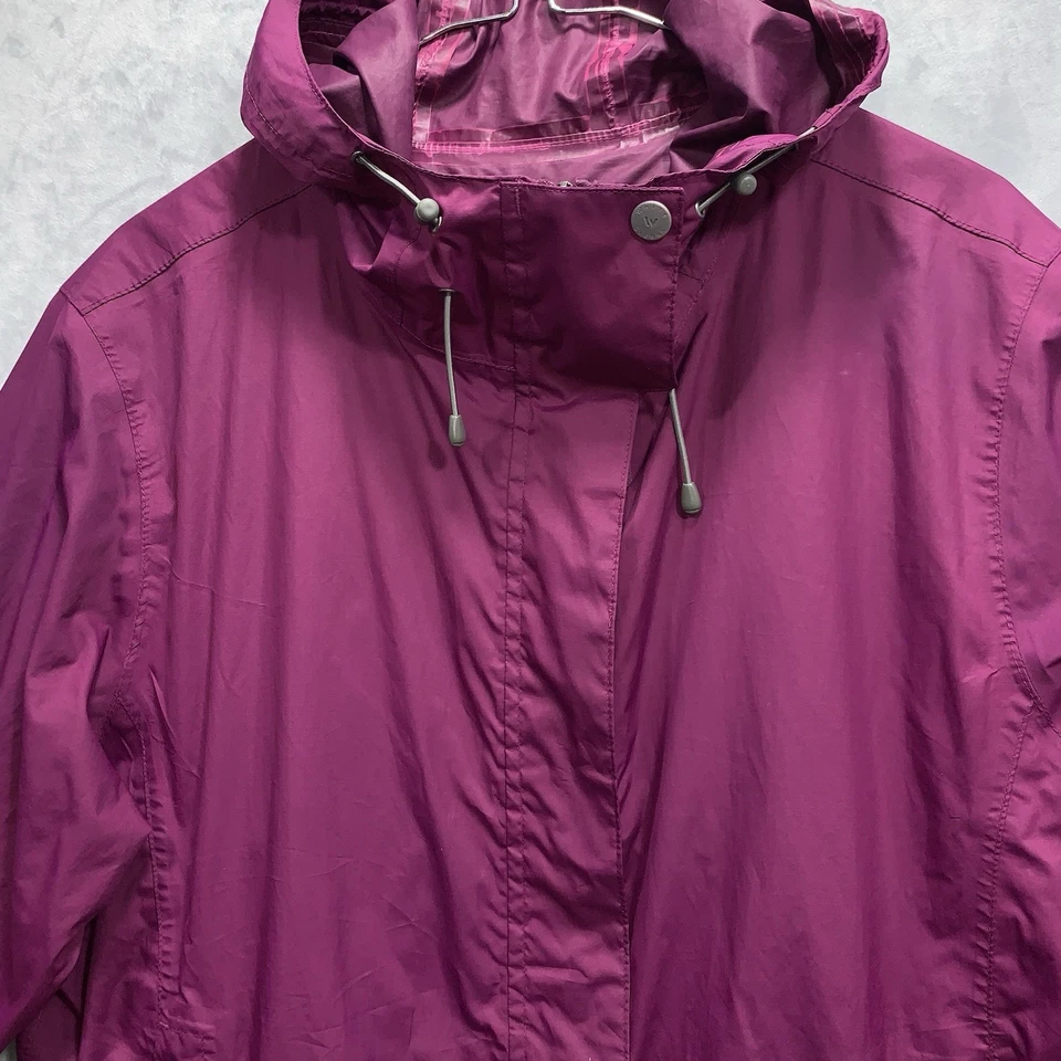 Chaqueta cortavientos blanca Sierra grande púrpura con capucha Foto 2 de 4