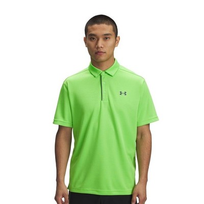 Under Armour Tech Polo Golf Shirt Action Green   Gray AU Logo Men's Size XL NWT