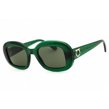 Salvatore Ferragamo Women's Sunglasses Transparent Green Oval Frame SF2038SE 317