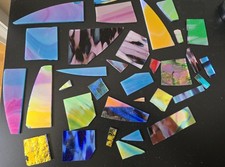 Dichroic Glass Scrap: CBS 96COE Variety Pack MIXED on Clear Color 12.8 oz.