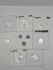 10 × 1 Gram Pure Silver Mixed design Bullion Bars / Rounds .999 Fine / Shot