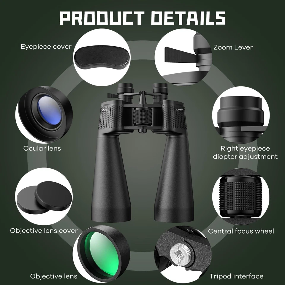 High Power Binoculars 15-35x70 Waterproof Zoom for Bird Watching Stargazing - Image 4 of 4