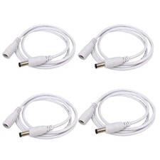 4pcs/pack1m/3.28ft White 5.5mm x 2.5mm DC Plug Extension Cable DC Extension C...