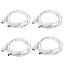 4pcs/pack1m/3.28ft White 5.5mm x 2.5mm DC Plug Extension Cable DC Extension C...