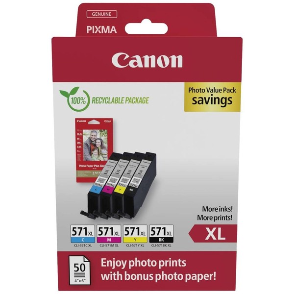 Canon Druckerpatrone CLI-571XL Bk/C/M/Y Photo Value Pack Original Kombi-Pack-image