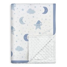 Star Baby Blanket 30x40 Inch Boys Girls Toddler Newborn Plush Dotted Back