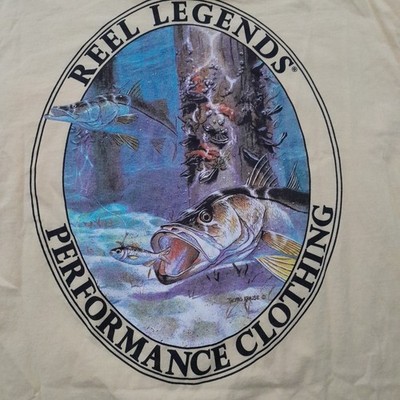 buy reel legends pocket fishing tees Reel Legends T Shirt Mens Large Yellow Fish Graphic Pocket Fishing Outdoors