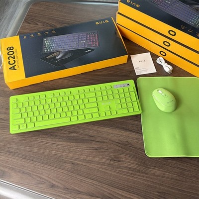 AULA  Wireless Gaming Keyboard&Mouse Set Bright Green-US-QWERTY