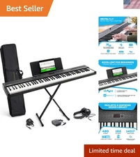 88-Key Digital Piano with 480 Sounds USB MIDI Portable Accessories for Beginners