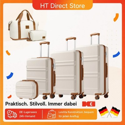 KONO 6-teiliges Kofferset mit Beautycase, Kosmetikkoffer, Handgepäck