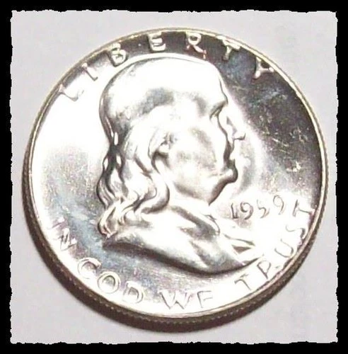1959-P FRANKLIN HALF DOLLAR BLAST WHITE w/ Killer Luster Choice to VCHBU  #15D50