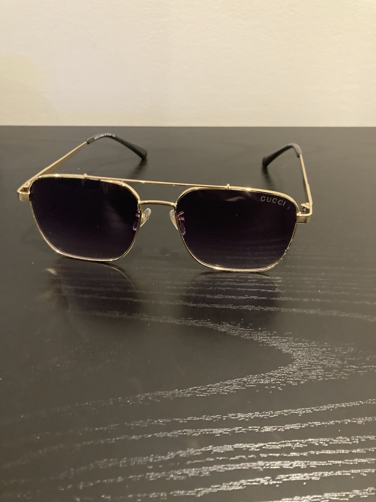 Gucci Aviator Rectangular Sunglasses – Gold – Spe… - image 4