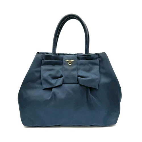 Sac à main bandoulière PRADA nylon authentique bleu moyen femme Italie 115208
