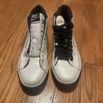 Nike Blazer High Leather Mens Size 9 Pearl White Black VTG 2009 315877-113 SB
