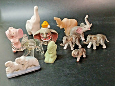 Lot 11 Vintage Miniature Elephant Figurines Porcelain China Glass Stone 