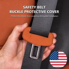 Brown 2 Pcs Universal Silicone Car Seat Belt Buckle Covers Clip Anti-scratch Pro Brown 2 Pcs Universal Silicone Car Seat Belt Buckle Covers Clip Anti-scratch Pro