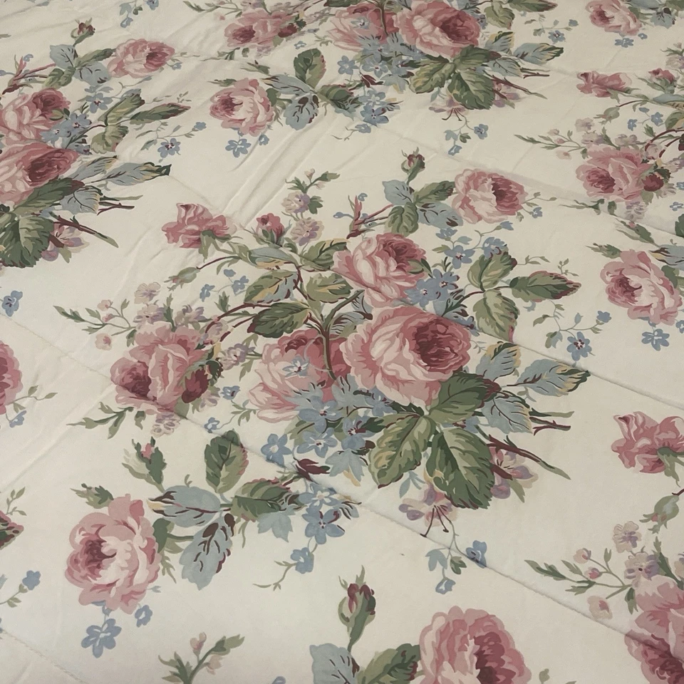 Edredón de Colección Ralph Lauren Agua Floral King - ¡Hermoso Años 90! -Rosas Núcleo Casa Foto 3 de 4