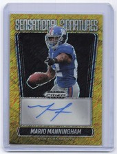 2025 Panini Prizm Black #16 Mario Manningham Gold Vinyl FOTL /15 Auto