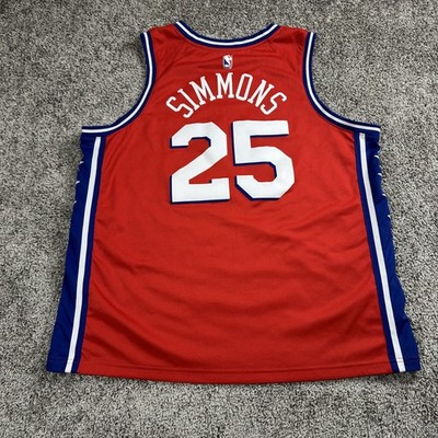 Philadelphia 76ers Jersey Mens 2XL Red NBA Basketball Simmons 25