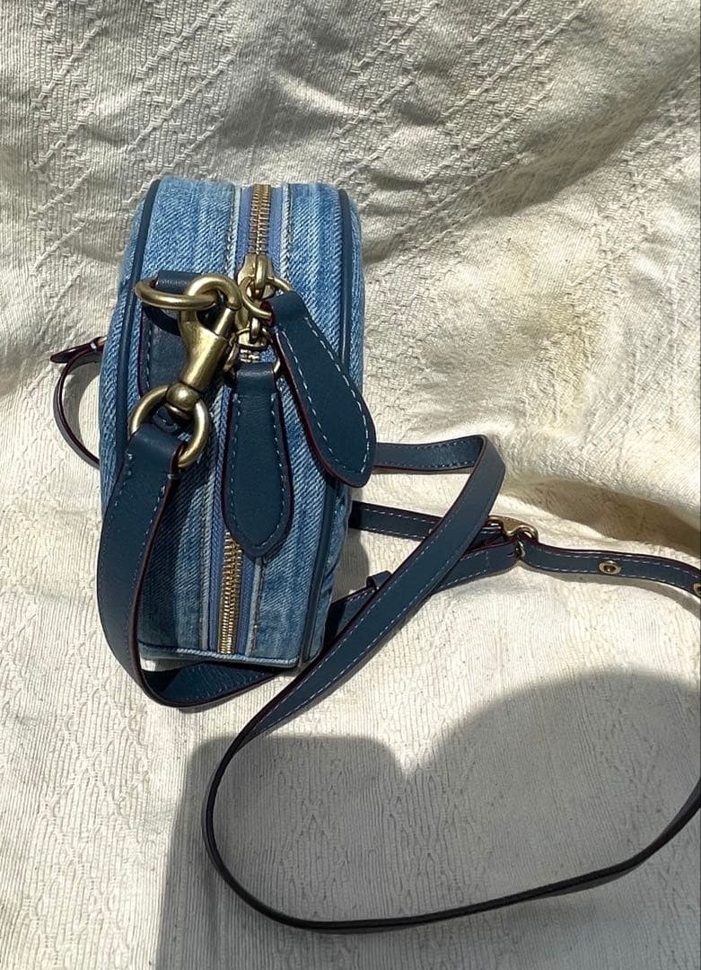 COACH Heart Quilted Denim Crossbody Bag CR669 Rare Sold Out Used Good Condition image 5