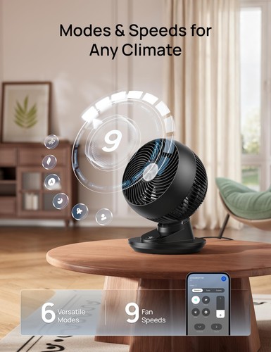 Smart Fan 12 Inch 85 ft Airflow 90 +90 Oscillating App Voice Control DREO Inches - Afbeelding 3 van 5