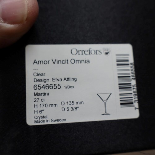 Orrefors Kristall, Efva Attling, Love Conquers All - 4 Martini Gläser - Neuwertig Box - Bild 8 von 8
