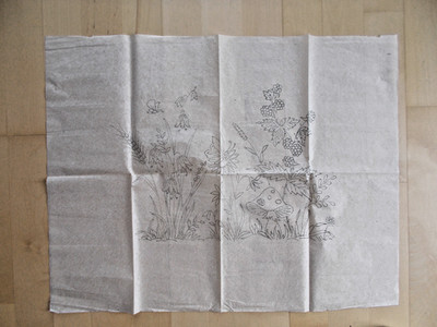 Abplättmuster Vorlage Blumenmuster Gr. des Motivs 55 x 27 cm, Wefa Plauen