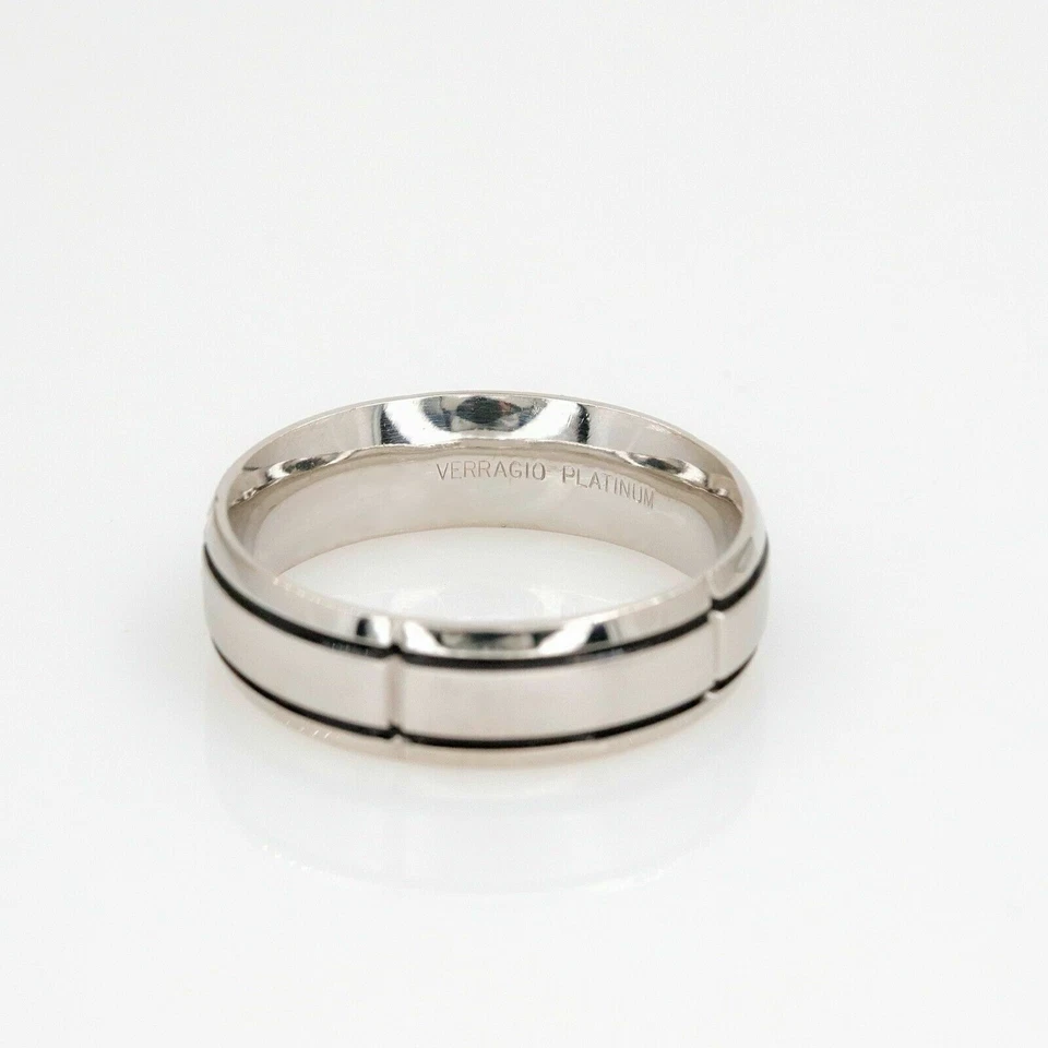 Alianza de boda para hombre VERRAGIO platino calibre talla 10,75 RU7005 Foto 3 de 4