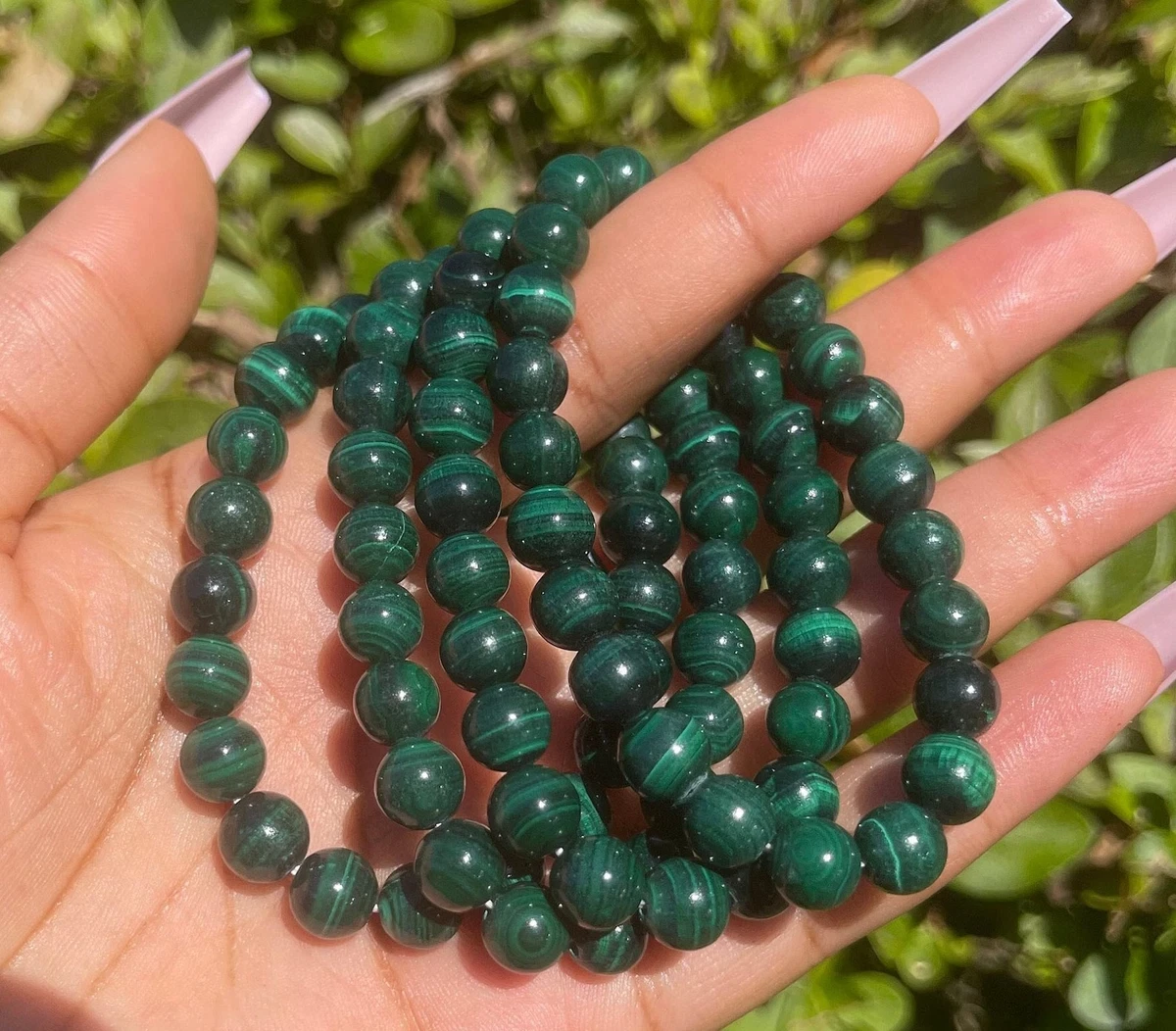 Natural malachite deals beads